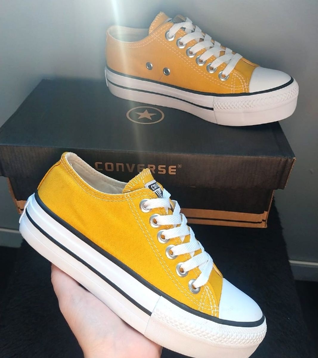 all star plataforma cano alto mostarda