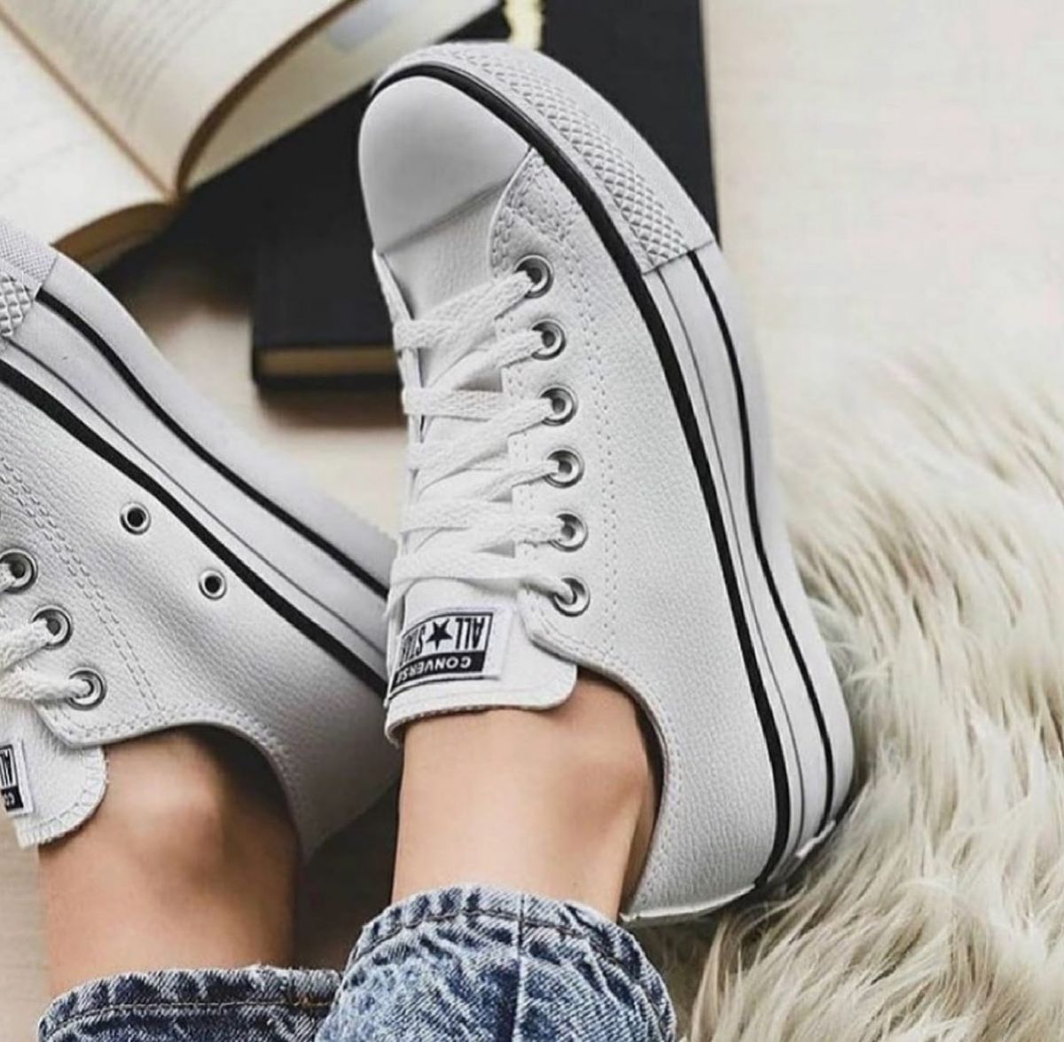 ALL STAR PLATAFORMA ECO LEATHER HI COURO BRANCO - Converse é na Convexo!