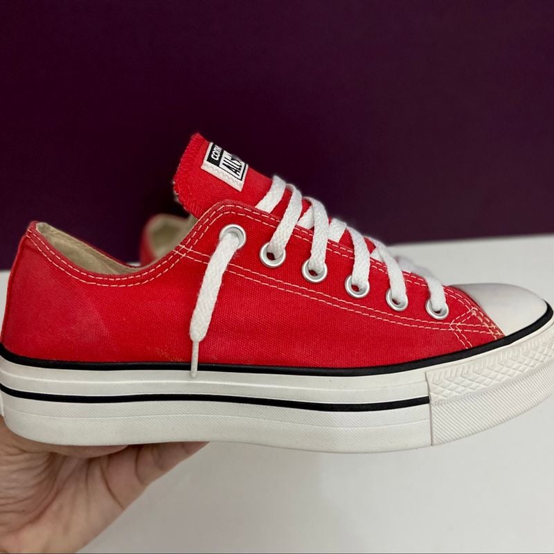All Star Plataforma Vermelho 37 Tênis Feminino All Star Usado