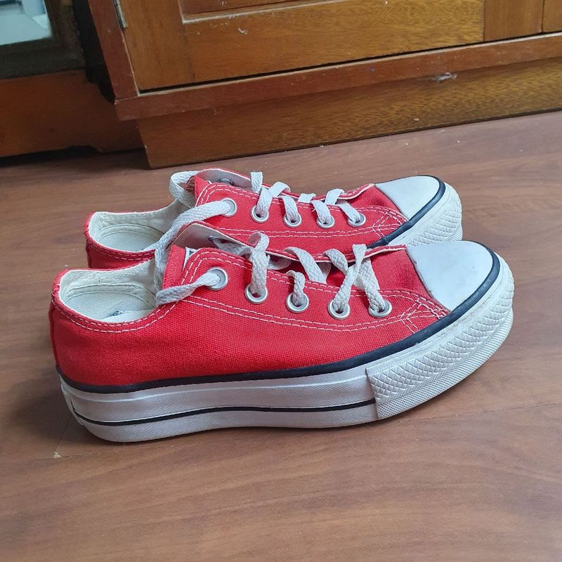 All Star Plataforma Vermelho Original Tênis Feminino All Star