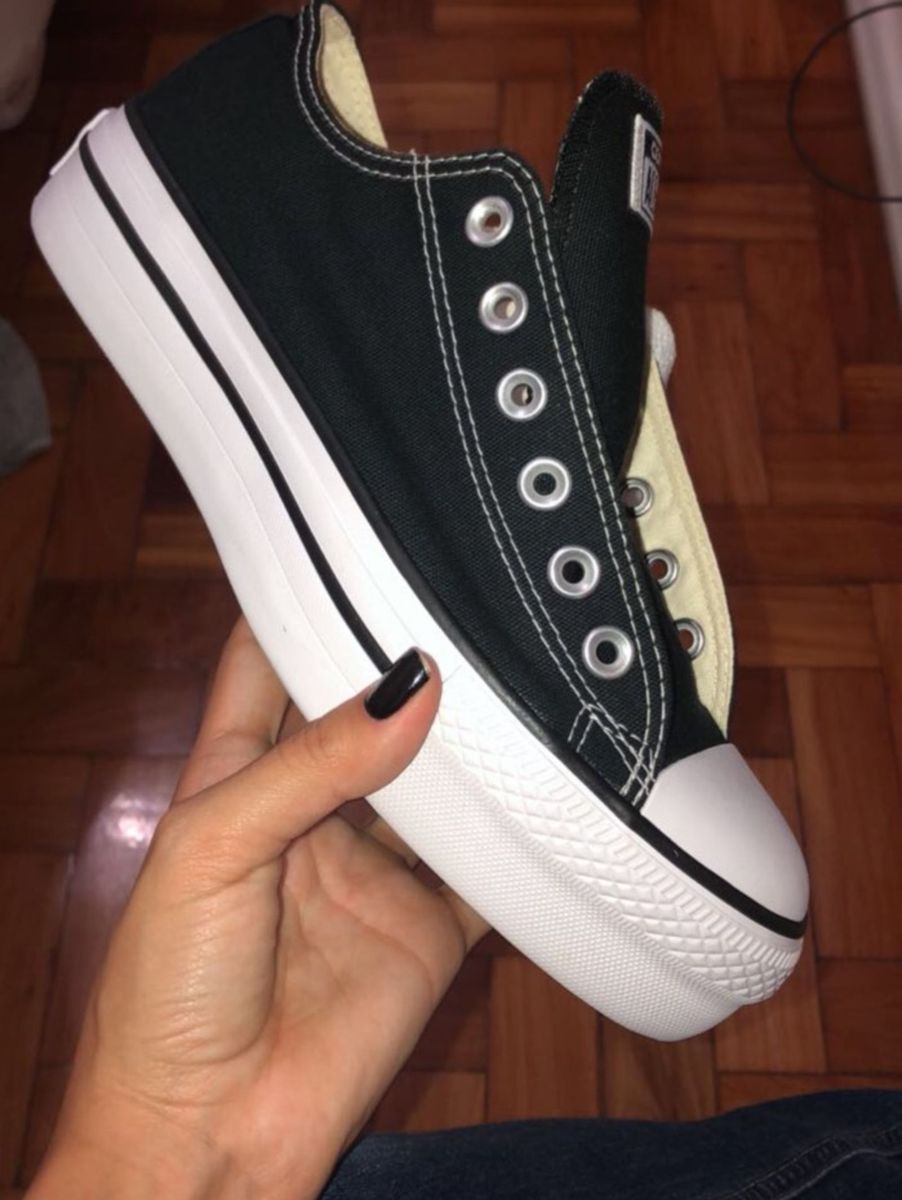 tenis all star platform preto