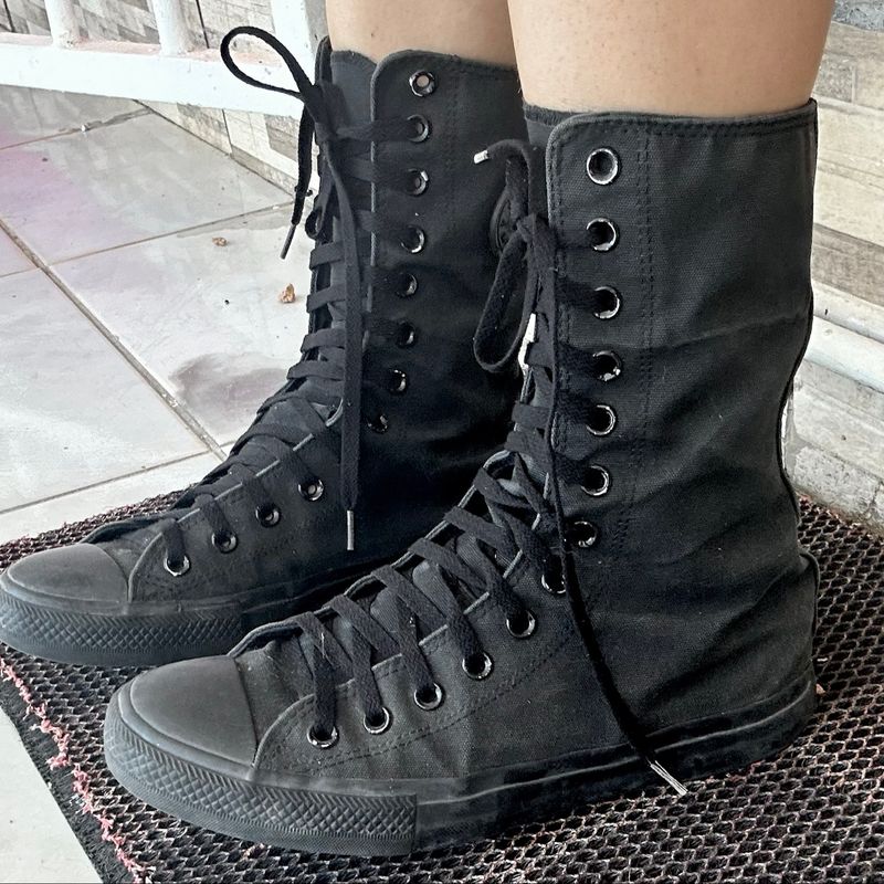 All Star Preto Cano Longo Alto Anos 2000 Tênis Feminino All Star Usado  96432478 enjoei