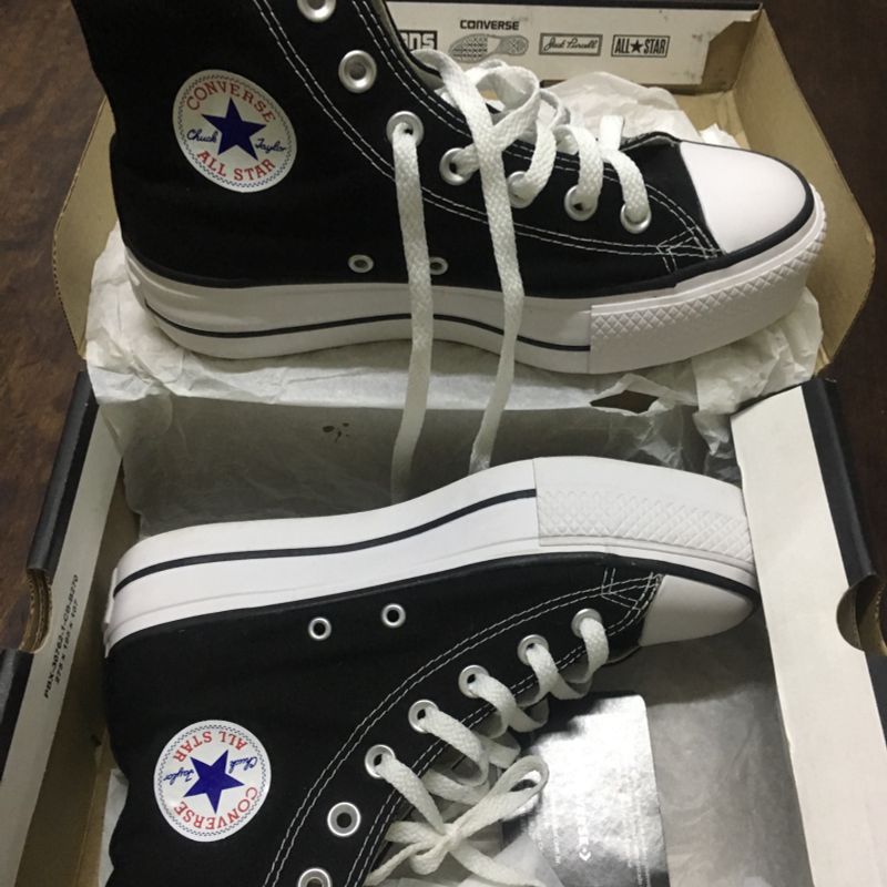 Converse all star preto best sale cano medio