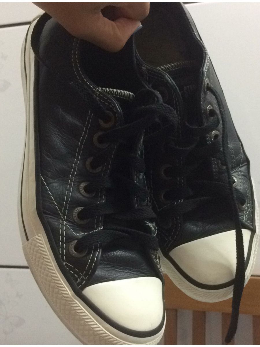 tenis converse preto couro