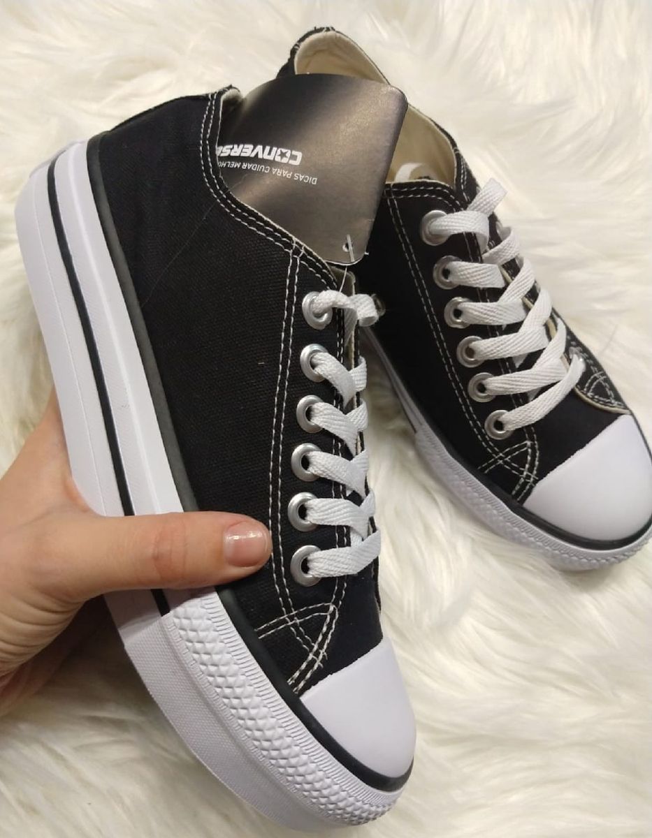 converse preto cano baixo