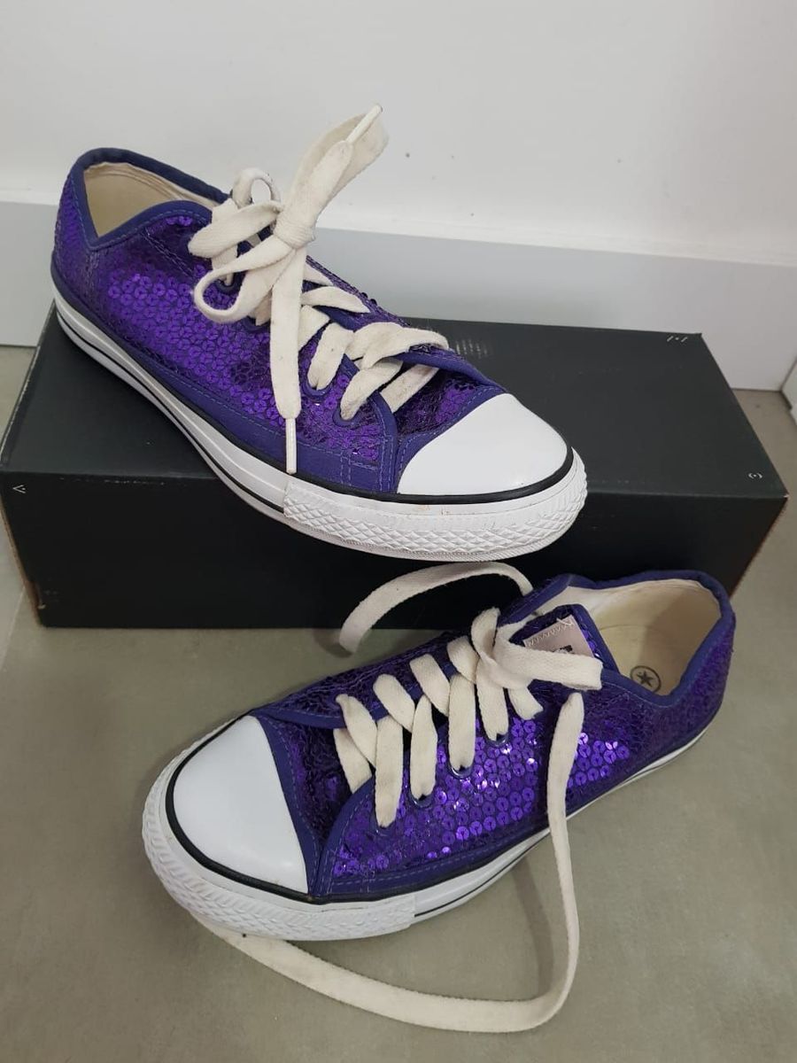 all star roxo feminino