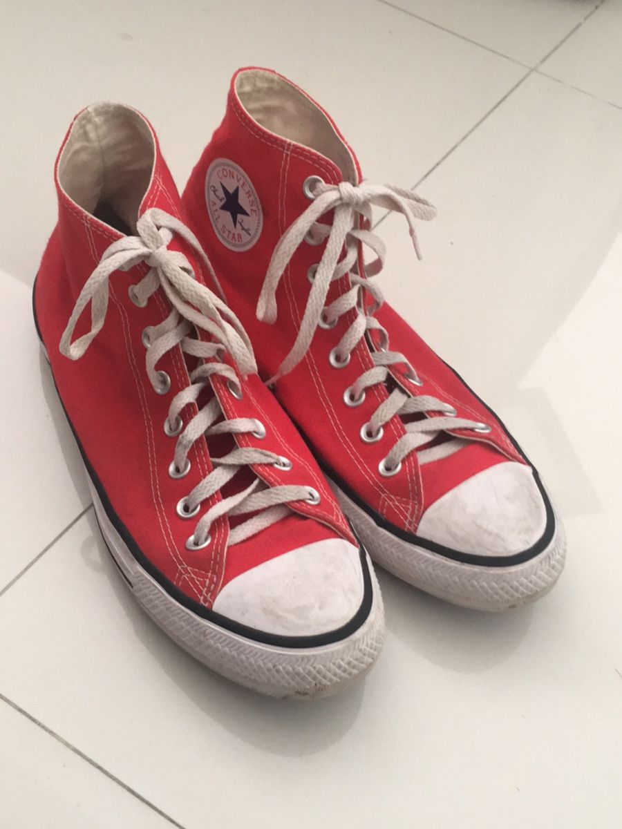 tenis all star cano alto masculino vermelho