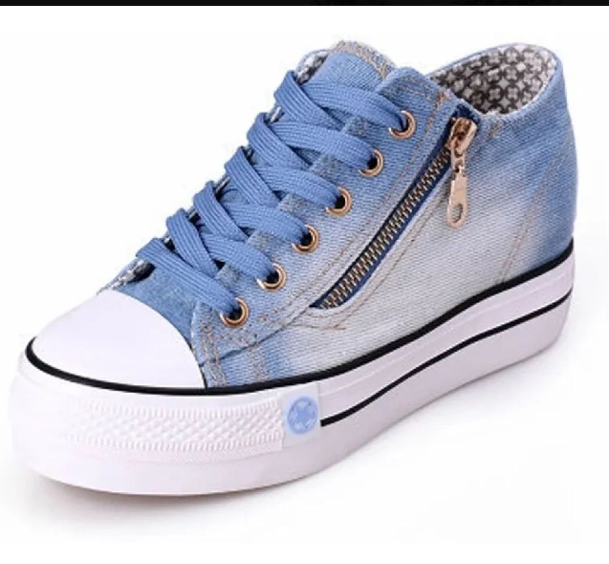 Tenis all star jeans hot sale plataforma