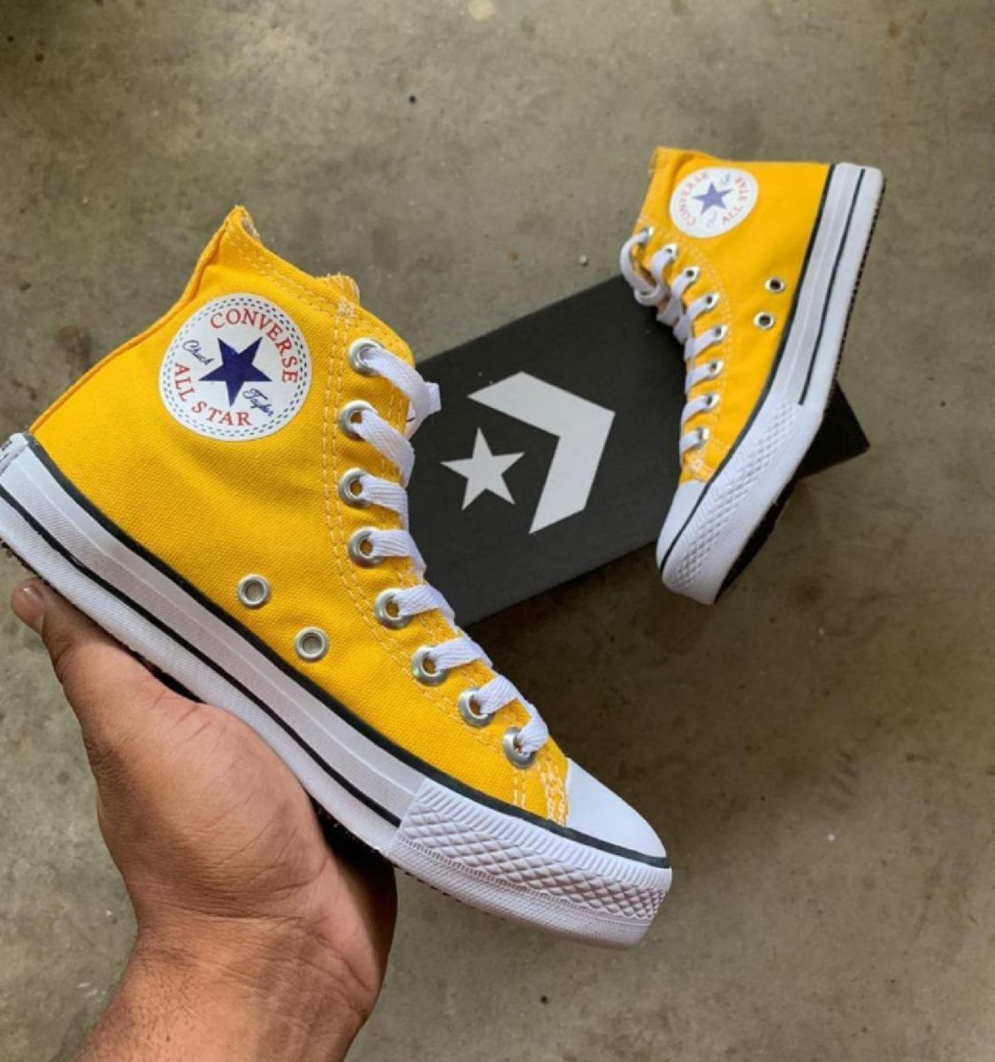 converse all star cano alto amarelo