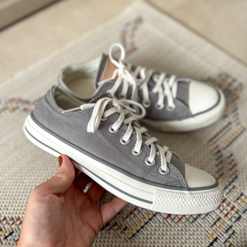 Allstar Cinza Cano Baixo Converse Usado 98710795 enjoei