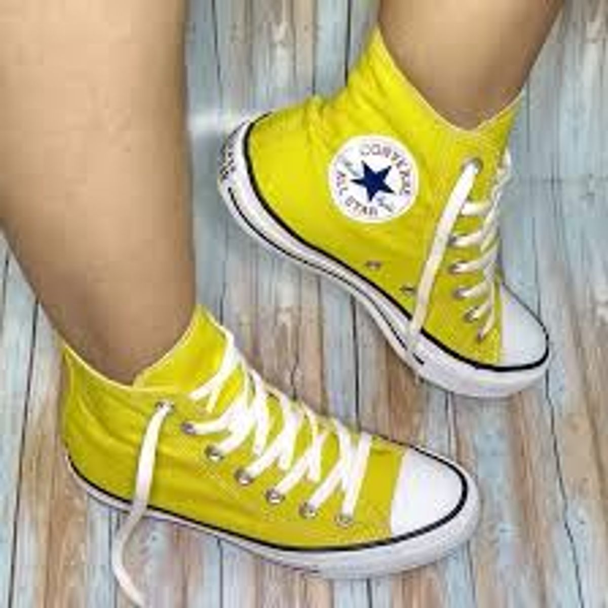 all star plataforma amarelo cano alto