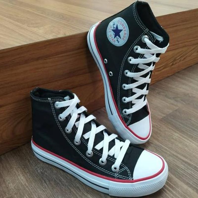 All Star Preto Cano Alto Plataforma | Tênis Feminino Converse Usado  87594439 | enjoei