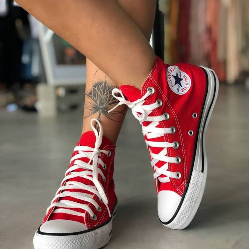 All star cano 2024 alto vermelho feminino