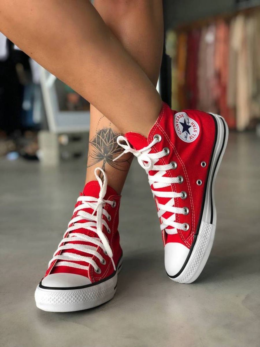 all star vermelho feminino cano medio