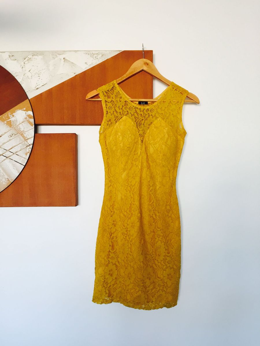 vestido festa amarelo mostarda