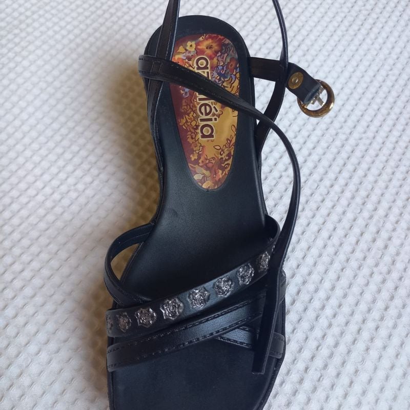 Anabela Azaléia Preta Sandália Feminina Azaléia Usado 89051180