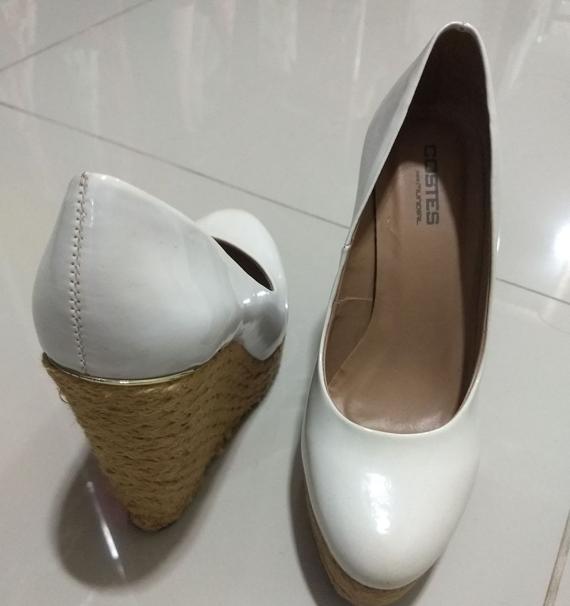 sapato branco anabela