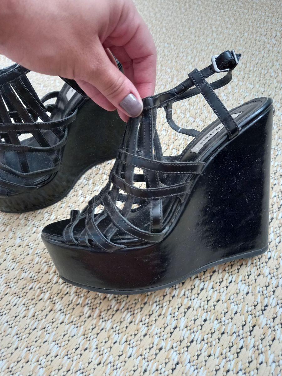 sandalia anabela morena rosa