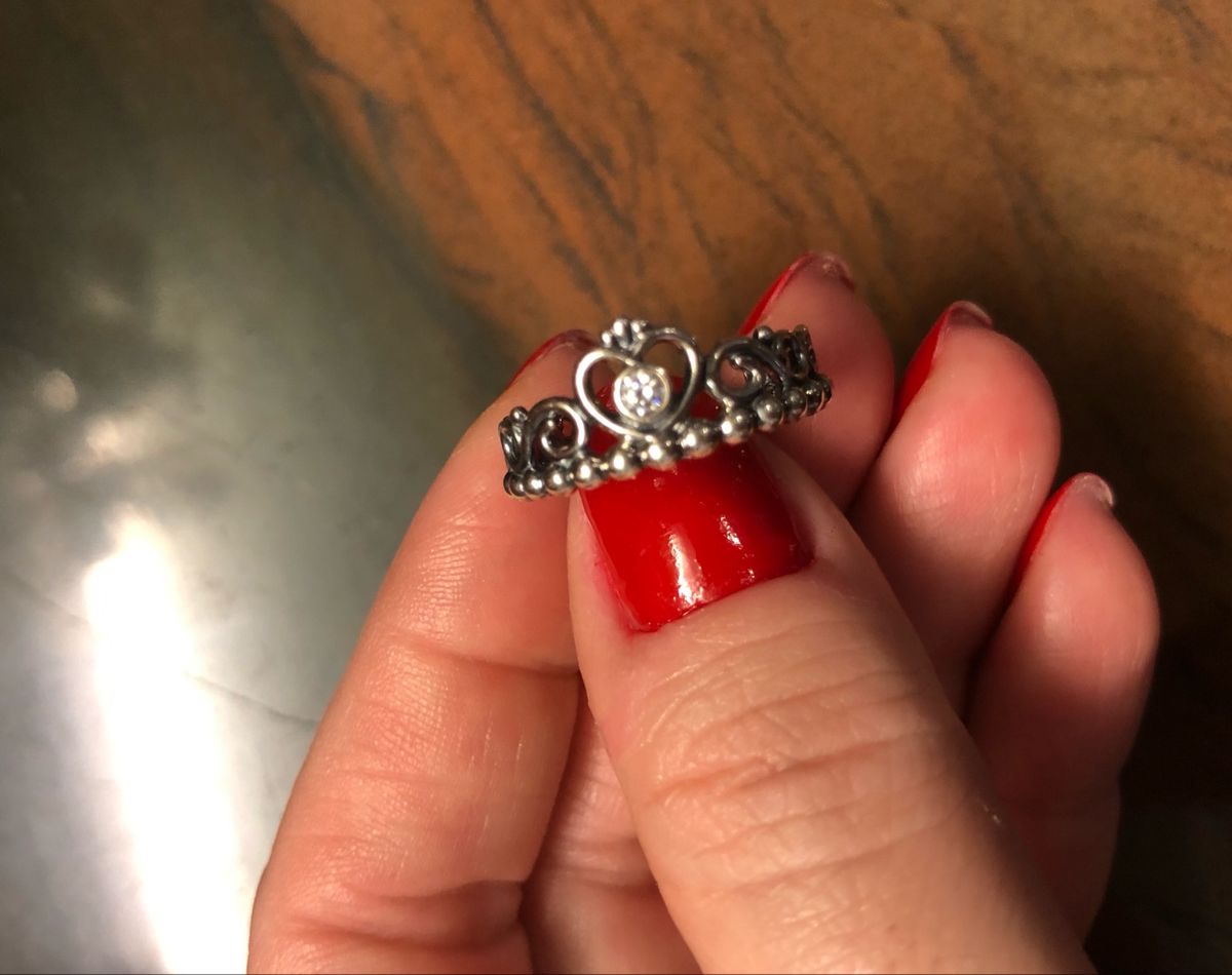Anel de Prata Tiara de Princesa Original Pandora Jóia Feminina