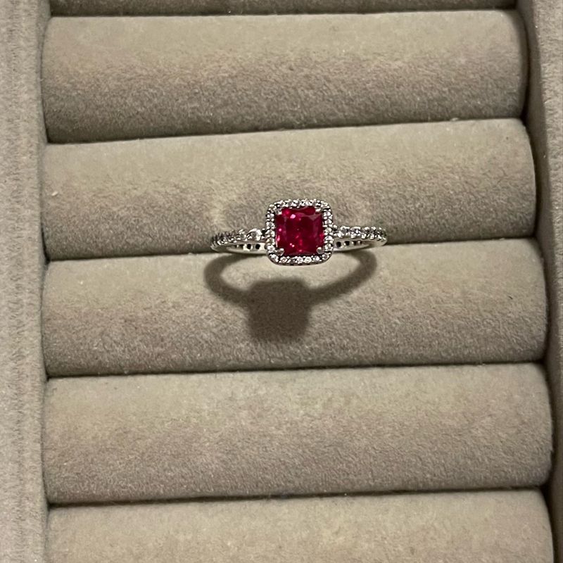 Anel Pandora Beleza Eterna Vermelho Jóia Feminina Pandora Usado