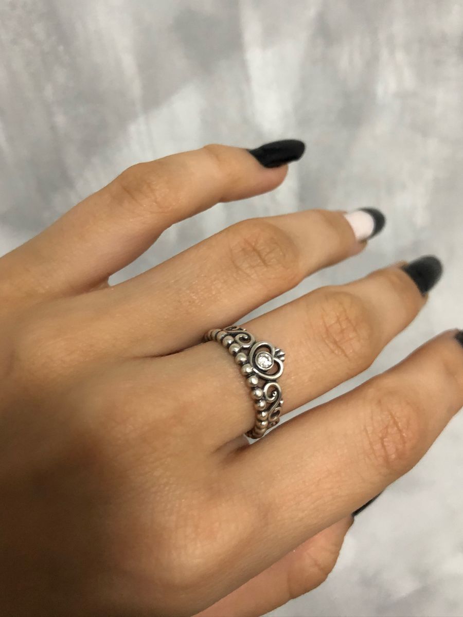 Anel Tiara de Princesa Pandora Jóia Feminina Pandora Nunca Usado