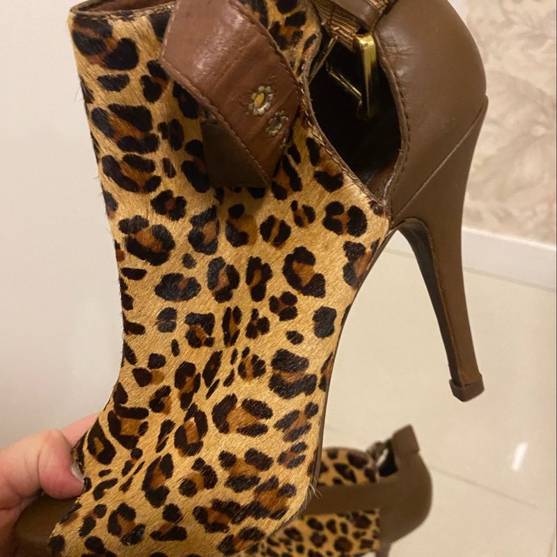 Ankle Boot Arezzo Animal Print Bota Feminina Arezzo Usado