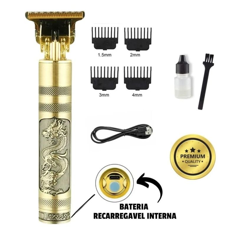 Aparador Máquina de Barbear e Cortar Cabelo Profissional Vintage Buda Ou Dragão Recarregavel por Usb | Vintage Usado 97460483 | enjoei