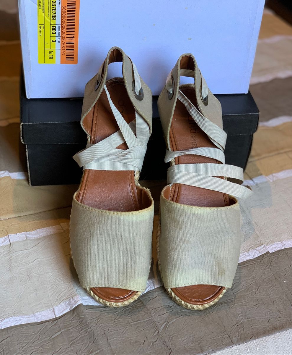 espadrille rasteira de amarrar