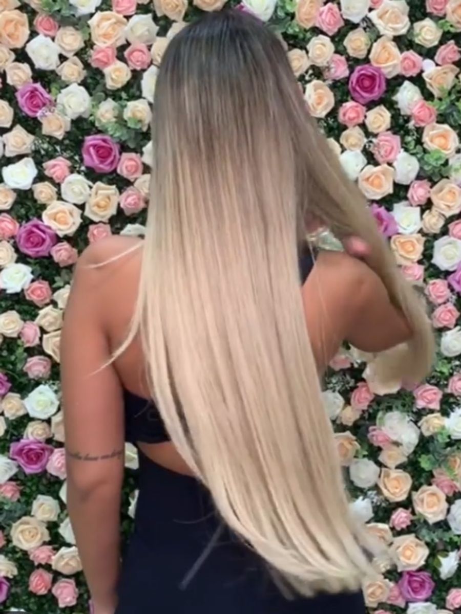 aplique loiro liso 76cm *pronta entrega - cabelos apliquechique