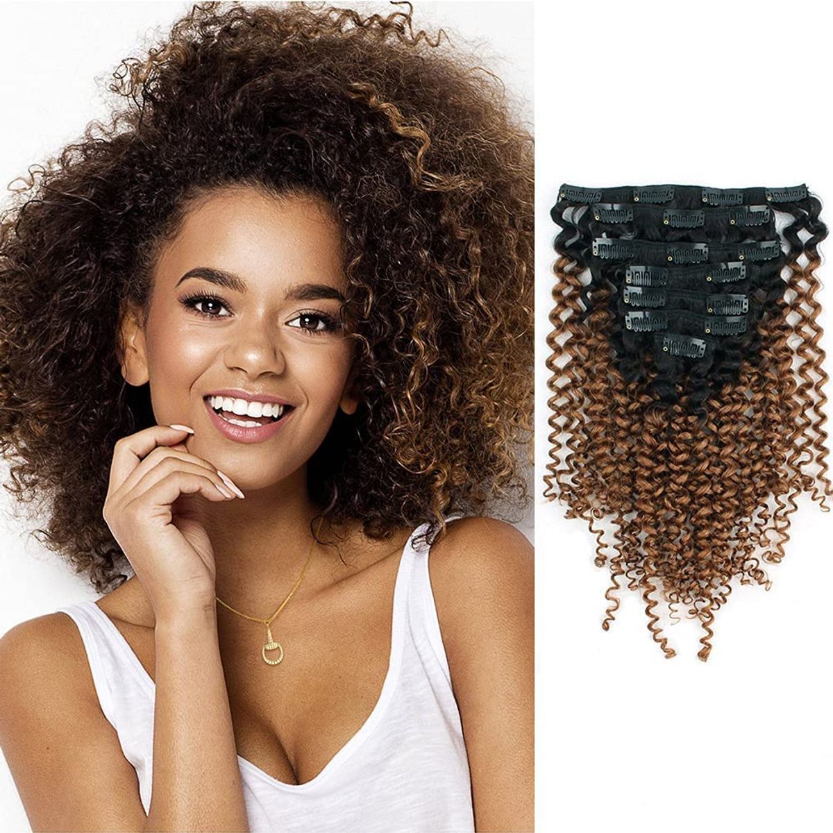 Aplique Partes Ombre Hair Cacheado 7 Telas 100g Fibra Japonesa ...