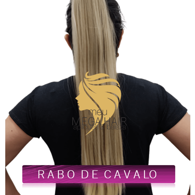 Cabelo rabo cavalo loiro com piranha