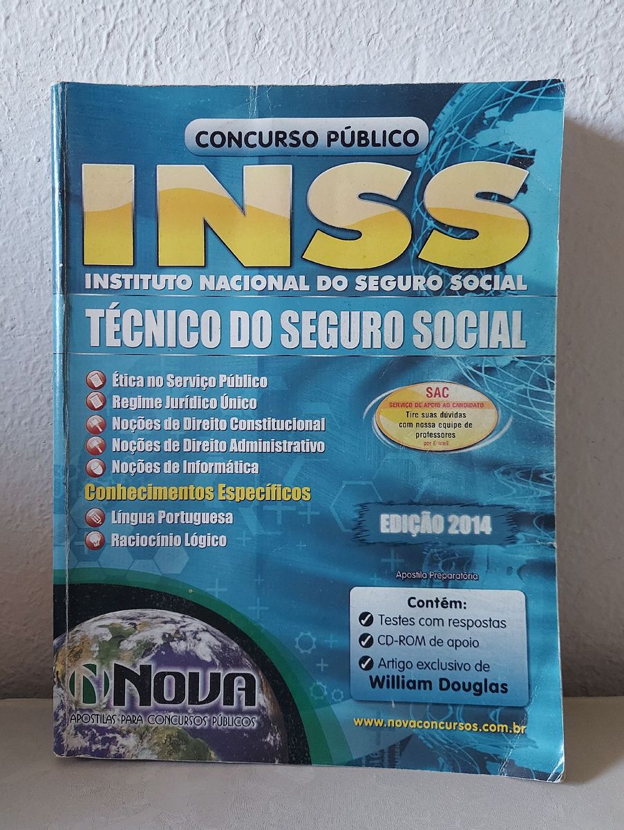Apostila Inss Técnico do Seguro Social | Livro Nova Concursos Usado ...