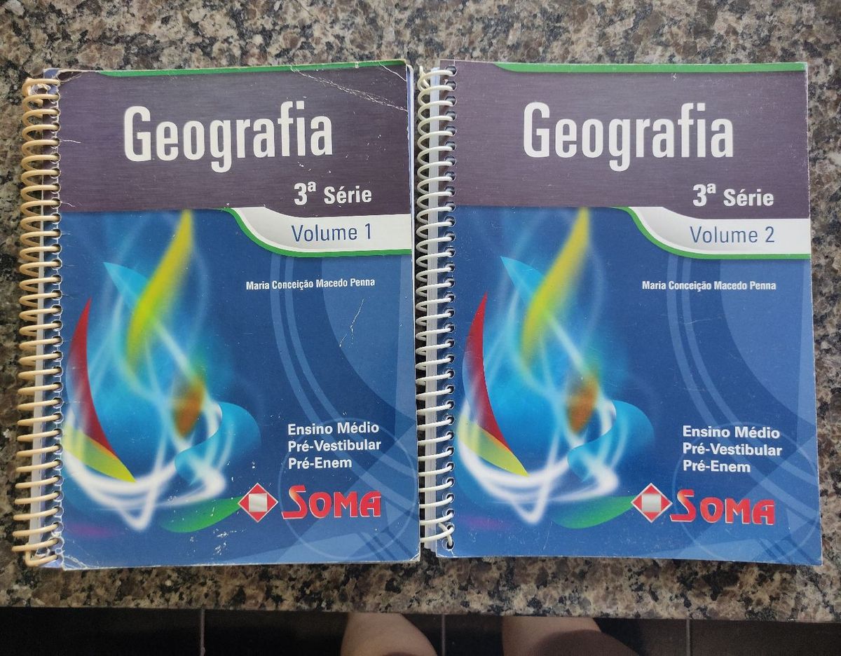 Apostilas Pré Vestibular Geografia Soma Volume 1 e 2 Pré Enem | Livro ...