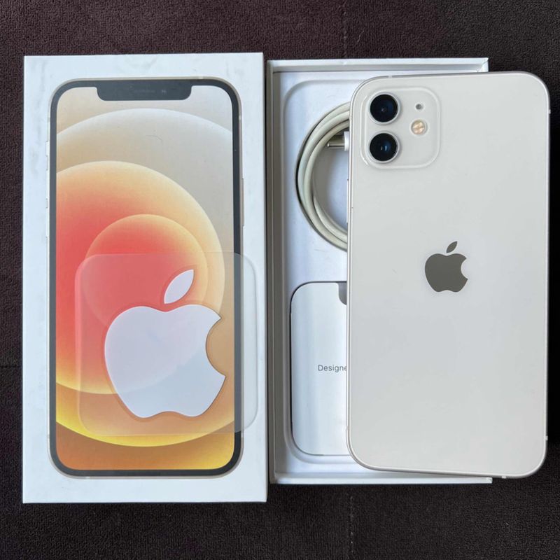 iPhone１２　64G white Apple iPhone 12 White 5G 64GB Tela 6.1 LED Câmera Dupla