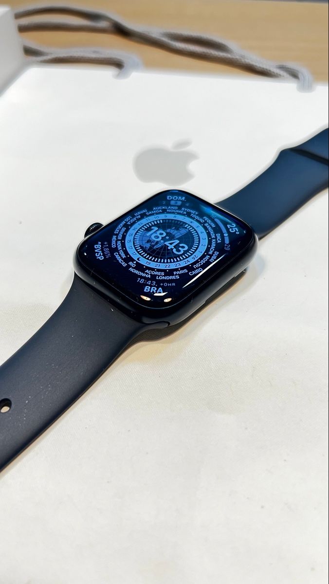 Apple Watch Series 7 45mm Azul Meia-Noite, Item Info & Eletro Apple Usado  90106492