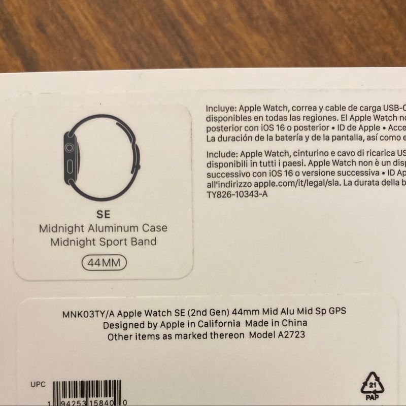 Apple Watch Se 44mm, Relógio Masculino Apple Nunca Usado 87357292