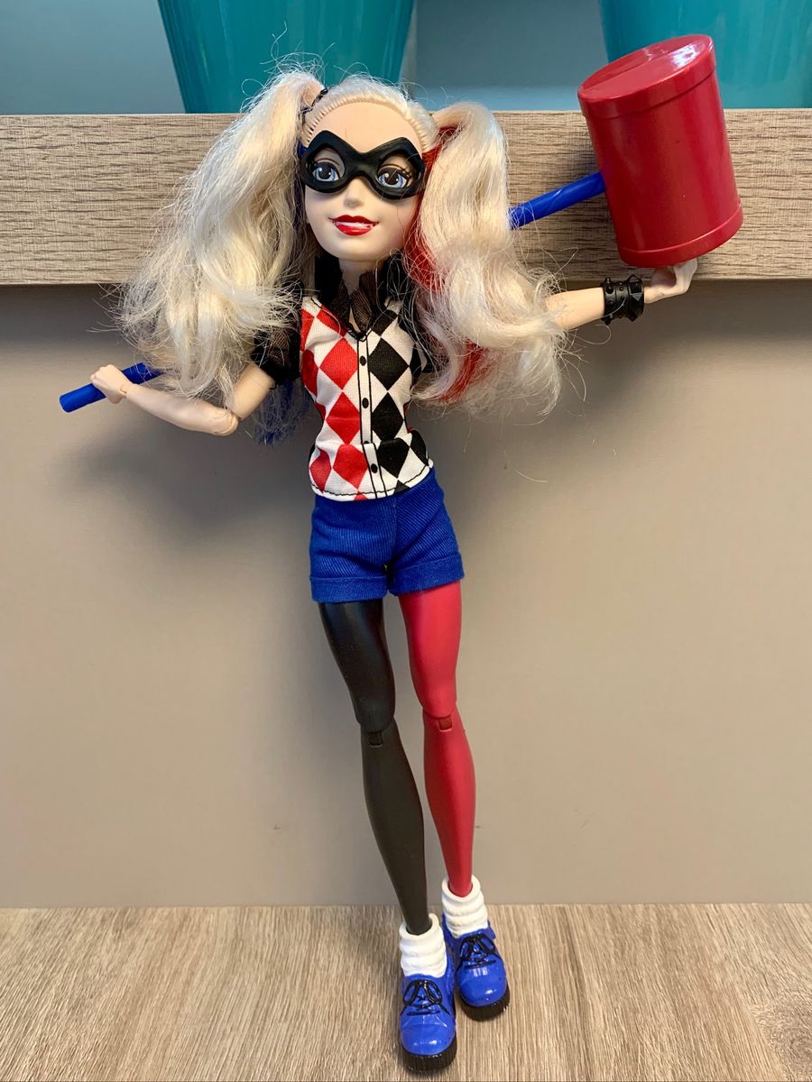 Bonecas dc super hero girls harley quinn arlequina 30 cm mattel extra extra  extra, extra