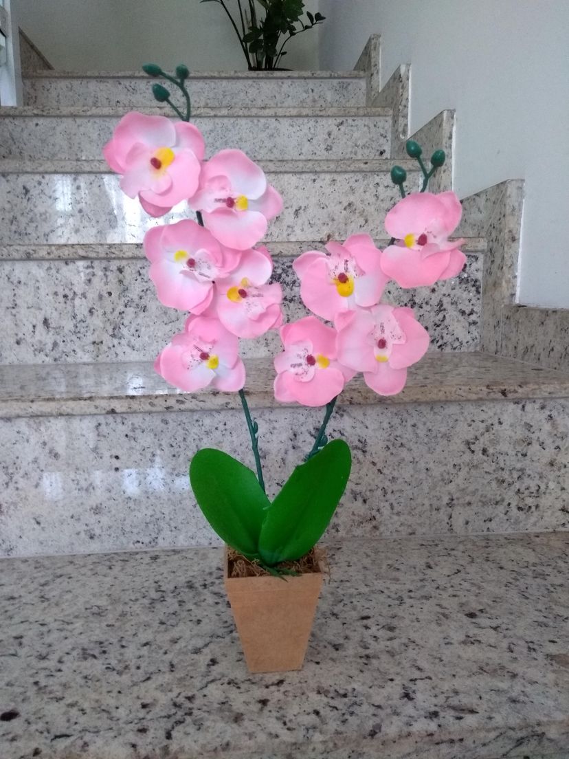 Arranjo de Flores Artificial Orquidea - Vaso - Decoração - Rosa | Item de  Decoração Nunca Usado 58443291 | enjoei