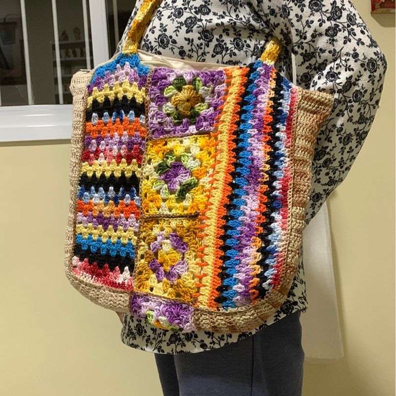 Bolsa De Crochê Com Ziper De Crochê