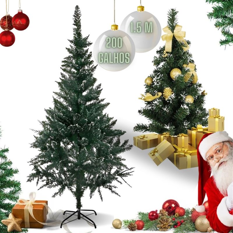 Árvore de Natal Grande 1.50cm com 200 Galhos Luxo Nevada, Item de  Decoração Pinheiro De Natal Nunca Usado 92836289