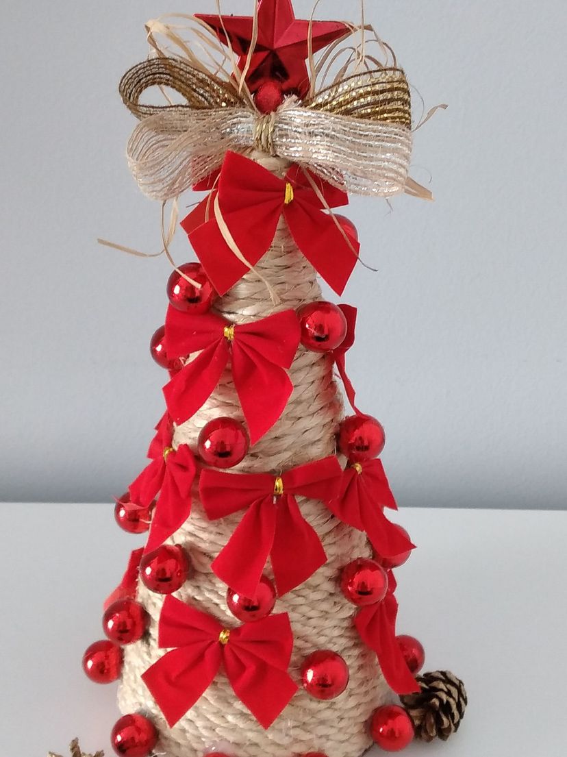 Árvore de Natal Pequena de Sisal Decorativa | Item de Decoração Artesanato  Aurora Ateliê Nunca Usado 63711299 | enjoei