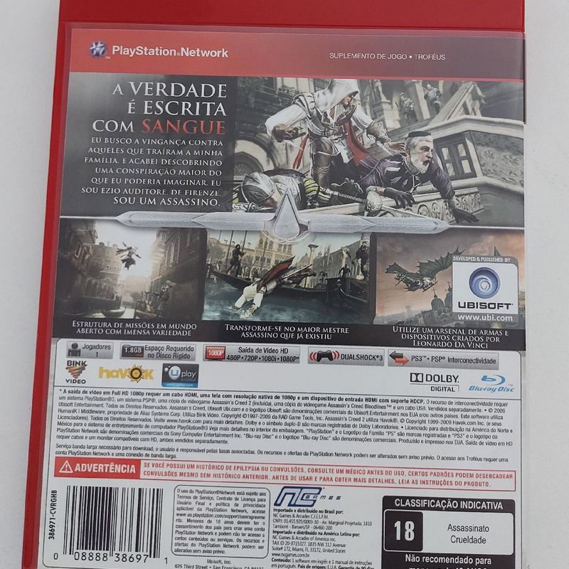 Assassins Creed 2 PS3 (AC II) (Com Detalhe) (Jogo Mídia Física