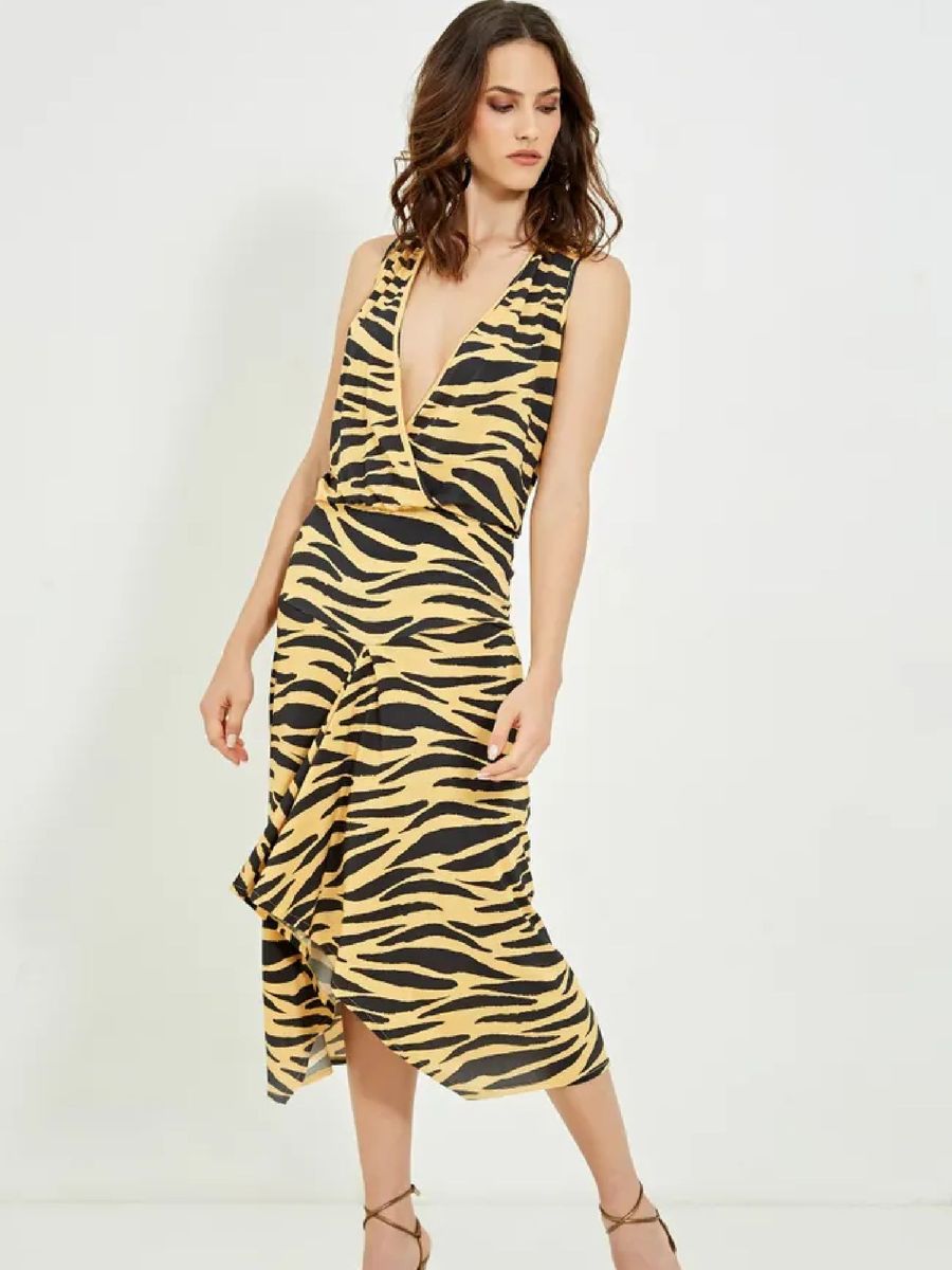 vestido estampa animal print