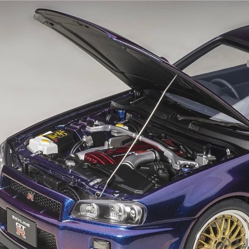 Autoart 1:18 - Nissan Gt-R R34 V-Spec Ii com Rodas Bbs | Carro