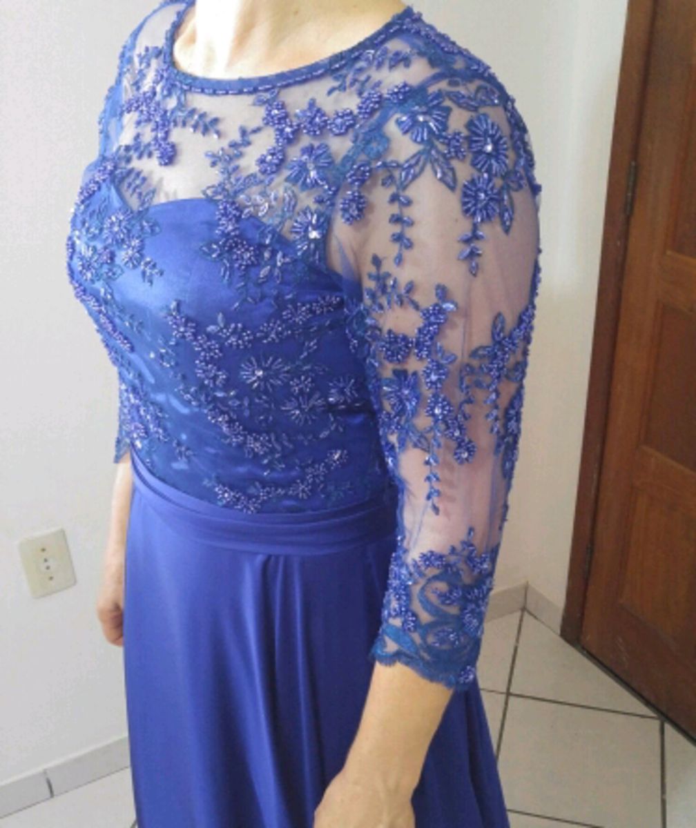 vestido mae da noiva azul royal