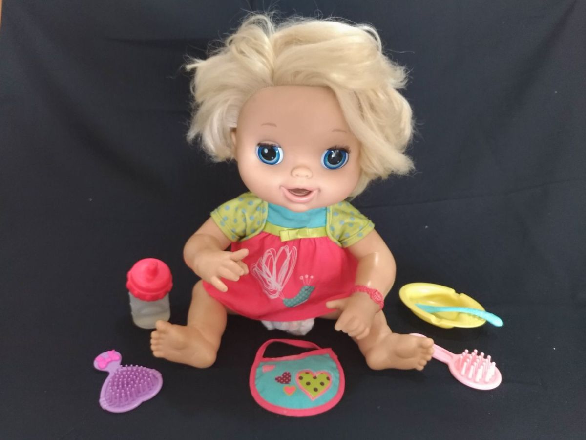 Baby Alive Meu Lindo Bebe Loira Portugues Brinquedo Para Bebes Hasbro Usado Enjoei