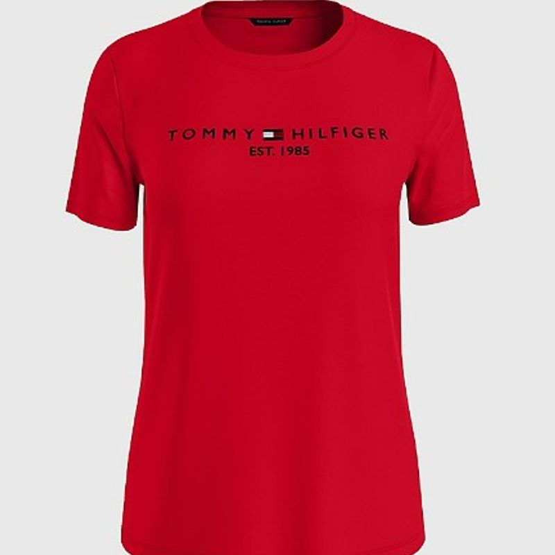 Camiseta Tommy Hilfiger Logo Bordado Bege - Faz a Boa!