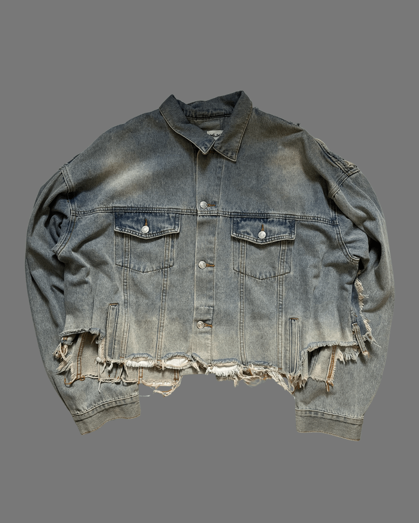 Balenciaga Destroyed Jeans Jacket Lost Tapes | Casaco Masculino ...