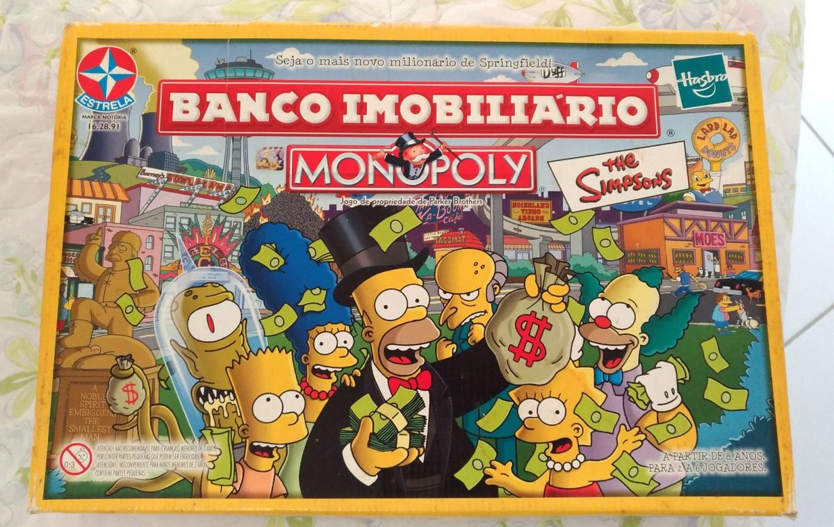 BANCO IMOBILIARIO MONOPOLY THE SIMPSONS DA HASBRO , FA