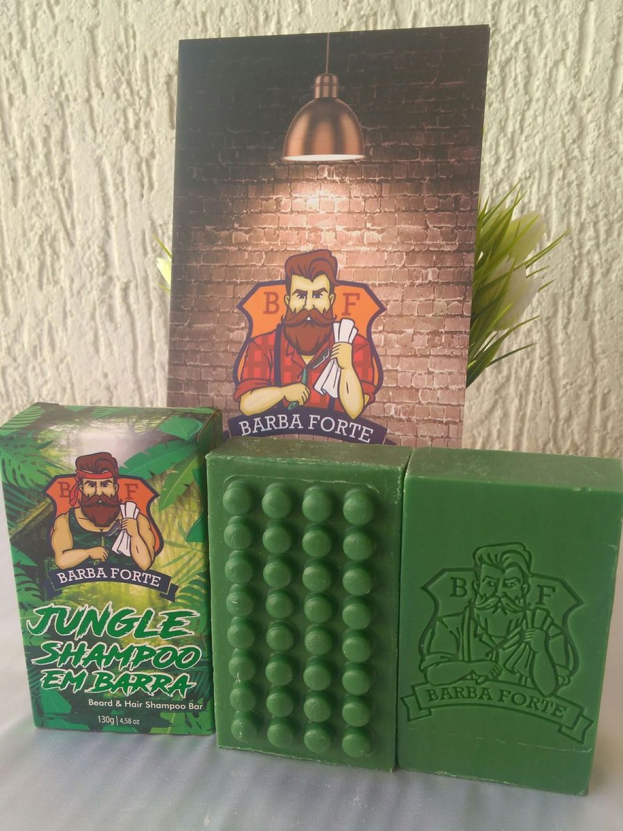 Barba Forte Shampoo em Barra Jungle Produto Masculino Barba Forte